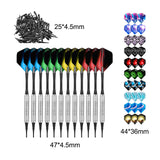 Maxbell Professional Soft Tip Darts Set with 100 Dart Tips 30 Flights Metal Shafts Argent Barrels