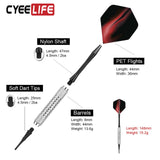 Maxbell Professional Soft Tip Darts Set with 100 Dart Tips 30 Flights Metal Shafts Argent Barrels