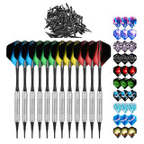Maxbell Professional Soft Tip Darts Set with 100 Dart Tips 30 Flights Metal Shafts Argent Barrels
