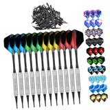 Maxbell Professional Soft Tip Darts Set with 100 Dart Tips 30 Flights Metal Shafts Argent Barrels