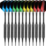 Maxbell Professional Soft Tip Darts Set with 100 Dart Tips 30 Flights Metal Shafts Black Barrels