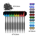 Maxbell Professional Soft Tip Darts Set with 100 Dart Tips 30 Flights Metal Shafts Black Barrels