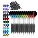 Maxbell Professional Soft Tip Darts Set with 100 Dart Tips 30 Flights Metal Shafts Black Barrels
