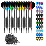 Maxbell Professional Soft Tip Darts Set with 100 Dart Tips 30 Flights Metal Shafts Black Barrels