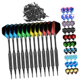 Maxbell Professional Soft Tip Darts Set with 100 Dart Tips 30 Flights Metal Shafts Black Barrels