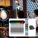 Maxbell Professional Soft Tip Darts Set with 100 Dart Tips 30 Flights Metal Shafts Black Barrels