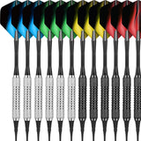 Maxbell Professional Soft Tip Darts Set with 100 Dart Tips 30 Flights Metal Shafts Argent Black Barrels