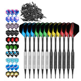 Maxbell Professional Soft Tip Darts Set with 100 Dart Tips 30 Flights Metal Shafts Argent Black Barrels