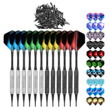 Maxbell Professional Soft Tip Darts Set with 100 Dart Tips 30 Flights Metal Shafts Argent Black Barrels