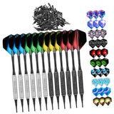 Maxbell Professional Soft Tip Darts Set with 100 Dart Tips 30 Flights Metal Shafts Argent Black Barrels