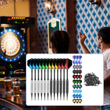 Maxbell Professional Soft Tip Darts Set with 100 Dart Tips 30 Flights Metal Shafts Argent Black Barrels
