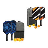 Maxbell 2Pieces Pickleball Paddles Rackets with 4pcs Pickleball Balls and Carry Bag Black