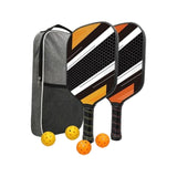 Maxbell 2Pieces Pickleball Paddles Rackets with 4pcs Pickleball Balls and Carry Bag Black