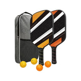 Maxbell 2Pieces Pickleball Paddles Rackets with 4pcs Pickleball Balls and Carry Bag Black