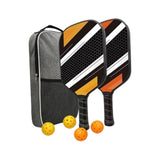 Maxbell 2Pieces Pickleball Paddles Rackets with 4pcs Pickleball Balls and Carry Bag Black