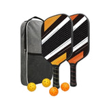 Maxbell 2Pieces Pickleball Paddles Rackets with 4pcs Pickleball Balls and Carry Bag Black
