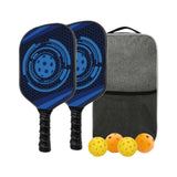 Maxbell 2Pieces Pickleball Paddles Rackets with 4pcs Pickleball Balls and Carry Bag Blue