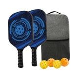 Maxbell 2Pieces Pickleball Paddles Rackets with 4pcs Pickleball Balls and Carry Bag Blue