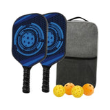 Maxbell 2Pieces Pickleball Paddles Rackets with 4pcs Pickleball Balls and Carry Bag Blue