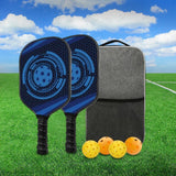 Maxbell 2Pieces Pickleball Paddles Rackets with 4pcs Pickleball Balls and Carry Bag Blue