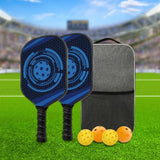 Maxbell 2Pieces Pickleball Paddles Rackets with 4pcs Pickleball Balls and Carry Bag Blue