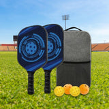 Maxbell 2Pieces Pickleball Paddles Rackets with 4pcs Pickleball Balls and Carry Bag Blue
