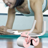 Maxbell Professional Abdominal Roller Wheel Body Building Elbow Support Ab Exerciser Pink