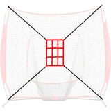 Maxbell Portable Baseball Softball Practice Net Coaches Helper for Sports Tennis red