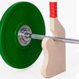 Maxbell Wooden Deadlift Barbell Holder Jack Durable Devices Simple to Use for Workout Red