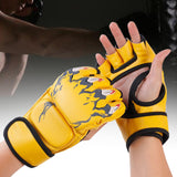 Maxbell Boxing Gloves Breathable Protective Gear for Men Women Punching Bag Sparring Claw Of Tiger Yellow