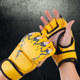 Maxbell Boxing Gloves Breathable Protective Gear for Men Women Punching Bag Sparring Claw Of Tiger Yellow