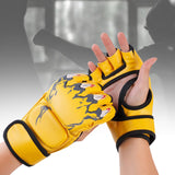 Maxbell Boxing Gloves Breathable Protective Gear for Men Women Punching Bag Sparring Claw Of Tiger Yellow