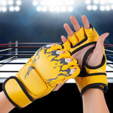 Maxbell Boxing Gloves Breathable Protective Gear for Men Women Punching Bag Sparring Claw Of Tiger Yellow