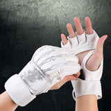 Maxbell Boxing Gloves Breathable Protective Gear for Men Women Punching Bag Sparring Demon Hand White