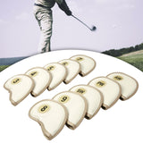 Maxbell 10x Golf Iron Headcover Golf Club Head Covers Protect Case Embroidery Number White