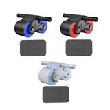 Maxbell Anti Slip Ab Roller Wheel Silent Knee Pad Double Wheeled for Beginners Black and Blue