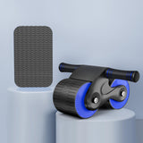 Maxbell Anti Slip Ab Roller Wheel Silent Knee Pad Double Wheeled for Beginners Black and Blue