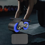 Maxbell Anti Slip Ab Roller Wheel Silent Knee Pad Double Wheeled for Beginners Black and Blue