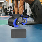Maxbell Anti Slip Ab Roller Wheel Silent Knee Pad Double Wheeled for Beginners Black and Blue