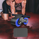 Maxbell Anti Slip Ab Roller Wheel Silent Knee Pad Double Wheeled for Beginners Black and Blue