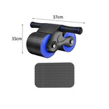 Maxbell Anti Slip Ab Roller Wheel Silent Knee Pad Double Wheeled for Beginners Black and Blue