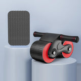 Maxbell Anti Slip Ab Roller Wheel Silent Knee Pad Double Wheeled for Beginners  Black Red