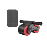 Maxbell Anti Slip Ab Roller Wheel Silent Knee Pad Double Wheeled for Beginners  Black Red