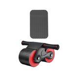 Maxbell Anti Slip Ab Roller Wheel Silent Knee Pad Double Wheeled for Beginners  Black Red