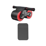 Maxbell Anti Slip Ab Roller Wheel Silent Knee Pad Double Wheeled for Beginners  Black Red