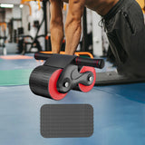 Maxbell Anti Slip Ab Roller Wheel Silent Knee Pad Double Wheeled for Beginners  Black Red