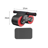 Maxbell Anti Slip Ab Roller Wheel Silent Knee Pad Double Wheeled for Beginners  Black Red