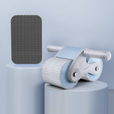Maxbell Anti Slip Ab Roller Wheel Silent Knee Pad Double Wheeled for Beginners Blue Gray