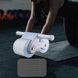 Maxbell Anti Slip Ab Roller Wheel Silent Knee Pad Double Wheeled for Beginners Blue Gray