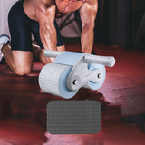 Maxbell Anti Slip Ab Roller Wheel Silent Knee Pad Double Wheeled for Beginners Blue Gray